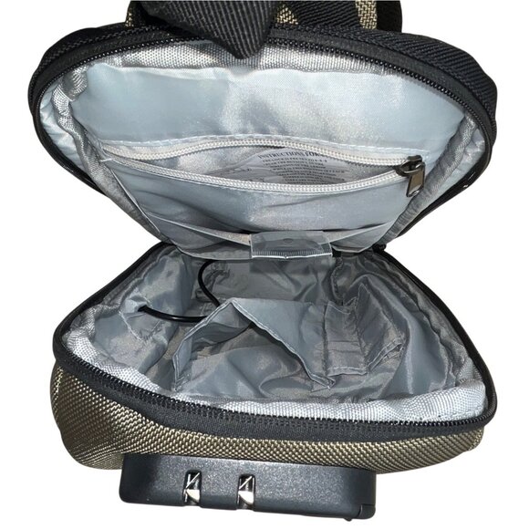 Ozuko Green Waterproof Fabric Anti-Theft USB Port Compact Crossbody Backpack - Picture 10 of 14